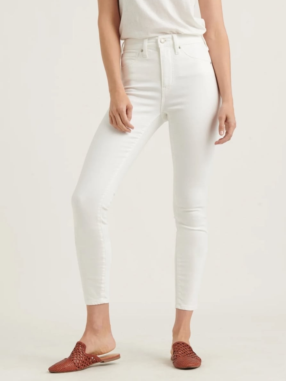 Lucky Brand Ivory Cream High-Rise Bridgett Skinny Jeans